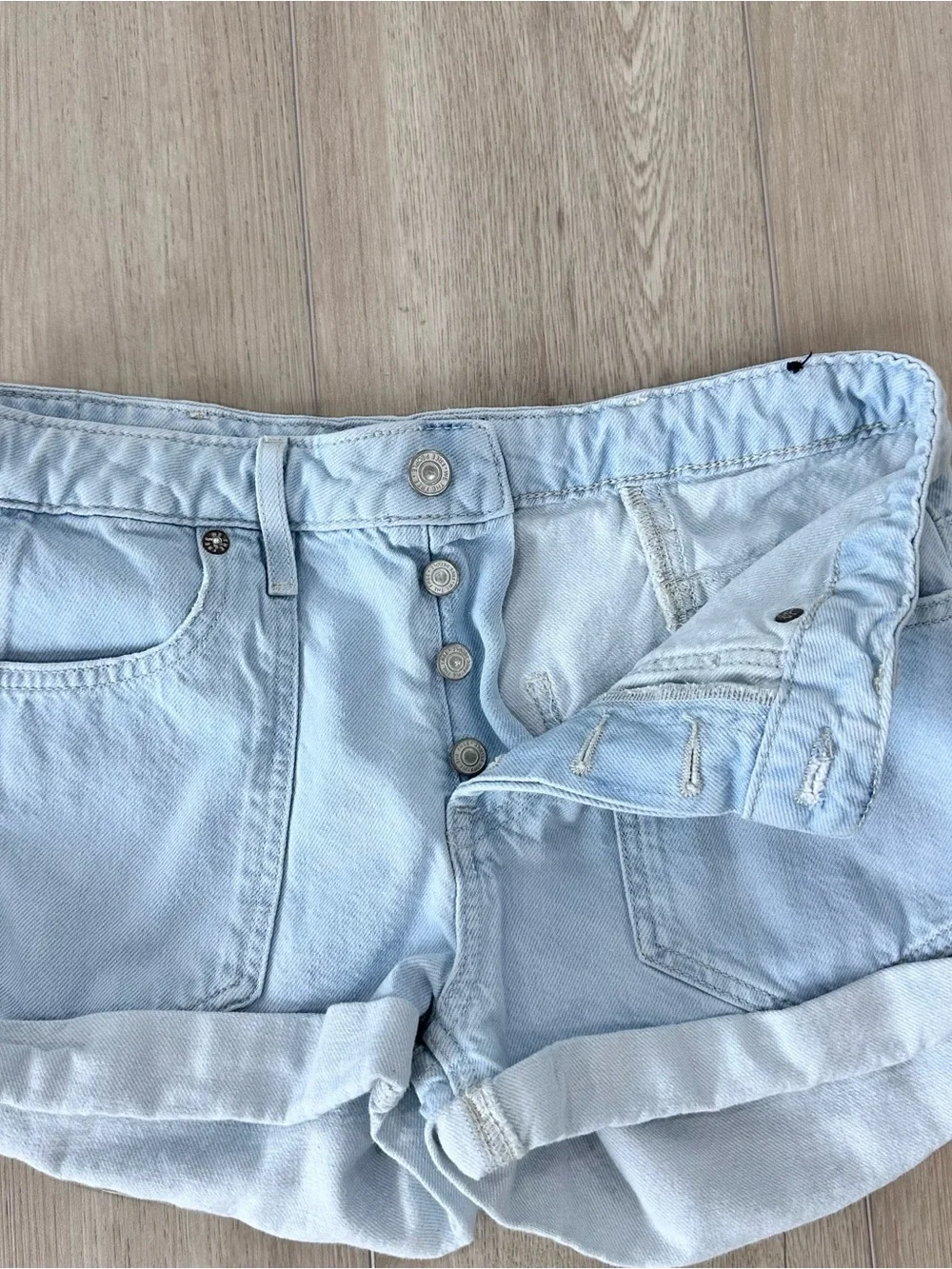 We the Free beginners luck slouch denim shorts rolled hem size 26
